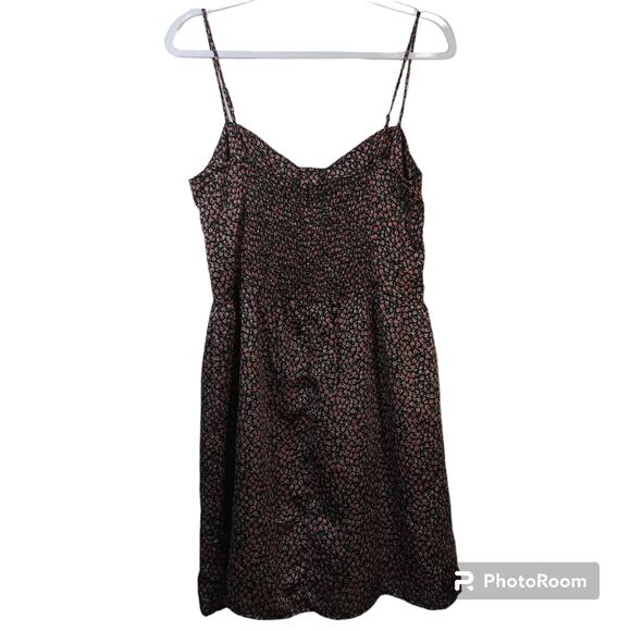 Glam Black Ditzy Floral Sleeveless 90's Dress Size L - Picture 2 of 8